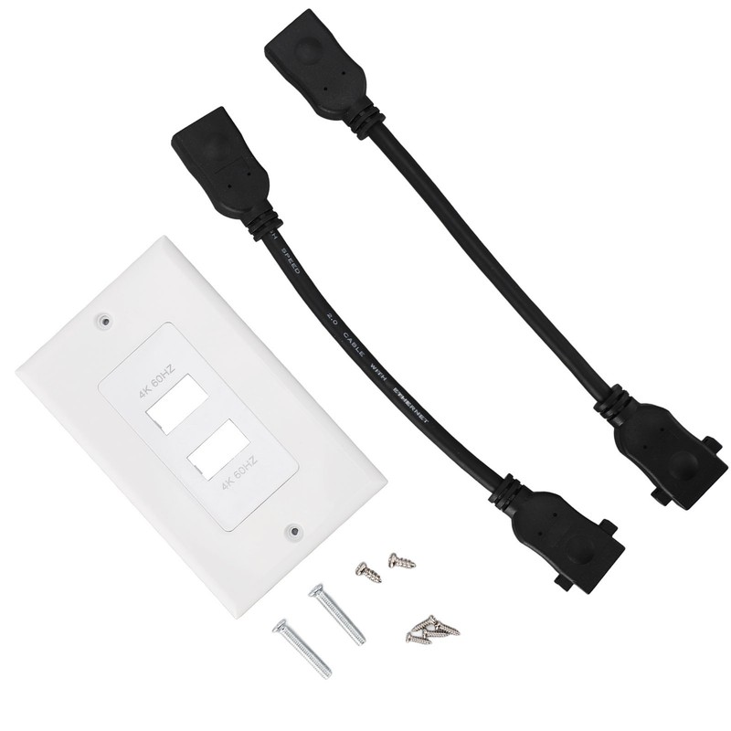 2 Ports HD Multimedia Interface 2.0 Wall Plate 4K 60Hz
