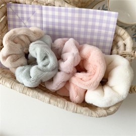 Velvet Scrunchies for Women, Towel Hair Ties Terry Cloth Hair Scrunchies, Fluffy Scrunchies Microfiber Scrunchies for Drying Hair