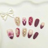 Red French Tip Press on Nails Short Almond Fake Nails