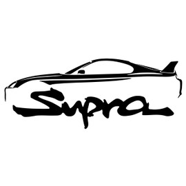 CS 1992 Supra Black Wall Decal 2ft Long Car Outline Toyota Sport Classic Graphic Sticker Man Cave Garage Boys Room Decor
