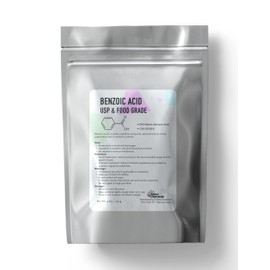 Benzoic Acid Powder USP Grade 4 oz / 113 g - 99% Pure for Preservative for Formulation, pH Regulation - Premium Quality Cosmetic Formulations and DIY Personal Care Formulations by Talsen Chemicals