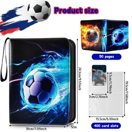 Trading Card Album Football, Football Collector Album Cards, 50 Pages, Capacity for 400 Cards, Scrapbook Football Cards, Football Cards Capacity, Football Cards Folder Collection Book