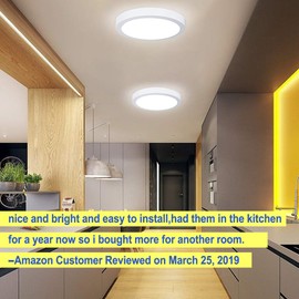 DLLT Modern LED Flush Mount Panel Ceiling Light, 1400LM 18W Round Surface Mounted Ceiling Lights 5000K Wall Light Fixture for Closet, Kitchen, Hallway, Bathroom 5 Packs Lighting Daylight White