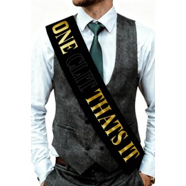 Bachelor Party Sash, Smooth Satin, Sparkly Gold HilariousText. Bachelorette Party Supplies, One Side Measures 3ft Long, 3,74in Wide, Durable and Reliable.