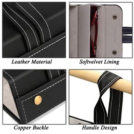 Glasses Case Box, Hard Glasses Case, Glasses Case, Leather Glasses Case, Hard Shell Glasses Case, Sun Glasses Case, Portable Glasses Case, Hard Case Glasses Case for Women, Men, Children, black