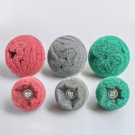 Hiqalty 6PCS Non Woven Abrasive Buffing Polishing Wheel Drill Attachment Set,Scouring Pads Power Scrubber Cleaning Kit, Power-Operated Abrasive Wheels（ Green red Gray 1/4” Shank