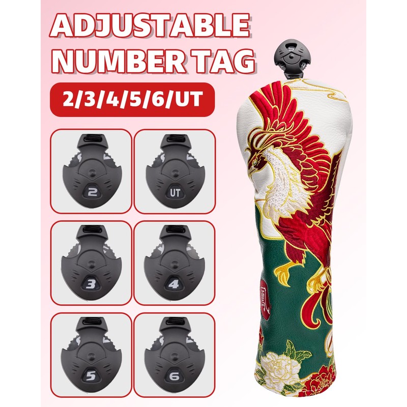 YXFSG Golf Head Covers, Phoenix Style Hybrid Headcover, Unique Design