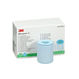 3M™ Micropore™ S Surgical Tape, 2770-2, 2 inch x 5.5 yard (2.5 cm x 5 m), 6 Rolls/Box, 10 Boxes/Case
