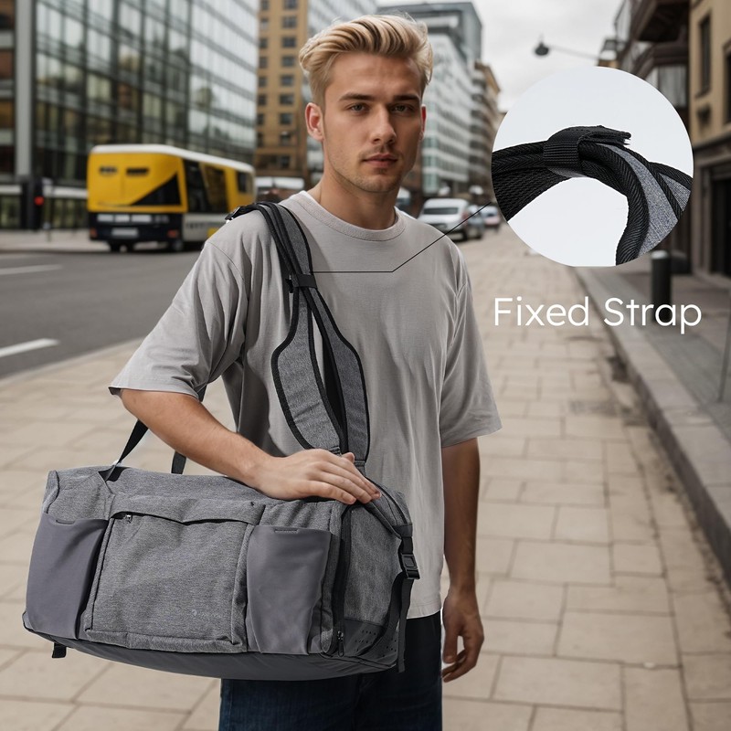 Kookoomia Gym Bag with Shoes Compartment and Wet Pocket Convertible