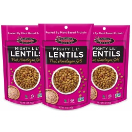SEAPOINT FARMS Mighty Lil Lentils Crunchy Snack Pack of 3 Pink Himalayan Salt Vegan Gluten Free