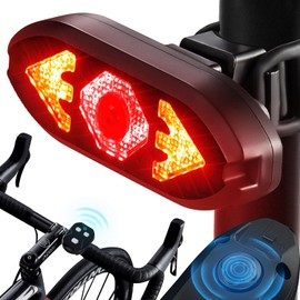 Luz Trasera de Bicicleta con Intermitentes,Direccionales para Bicicleta con Alarma de Giro de 120dB,Control Remoto Inalámbrico,5 Modos de Luz,Recargable USB,Inclinación Ajustable,Ciclismo Seguridad