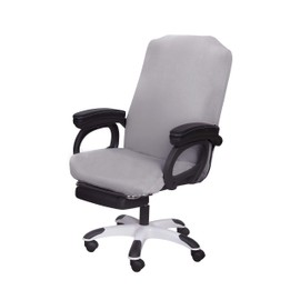 SARAFLORA Office Chair Cover- Large, Silver Grey- Removable Computer Chair Cover for Office Chair with Zipper for Universal Rotating Chair Desk Chair Cover Chair Seat Washable Protector for Pet