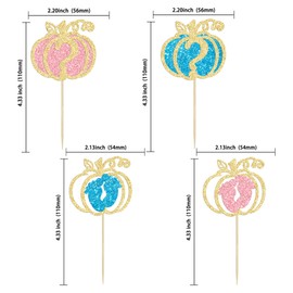 24 piezas de decoración de calabaza, diseño de calabaza, diseño de calabaza, pies de bebé, decoración de baby shower, decoración de otoño para baby shower, baby shower, niños, suministros para fiesta de cumpleaños, multicolor