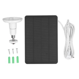 Panel Solar de 10 W para Cámara Exterior, Cargador Solar Portátil Impermeable IP65, Soporte Ajustable de 360 ​​grados, Cable de Carga de 9.8 Pies, Fuente de Alimentación Solar