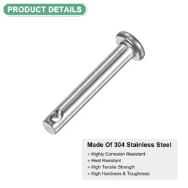 M METERXITY 10-Pack Single Hole Clevis Pins, M3 x 20mm 304 Stainless Steel Flat Head Clevis Pins for Mechanical Linkage/Fixed Parts/Ship Rigging, Link Hinge Pin Reusable