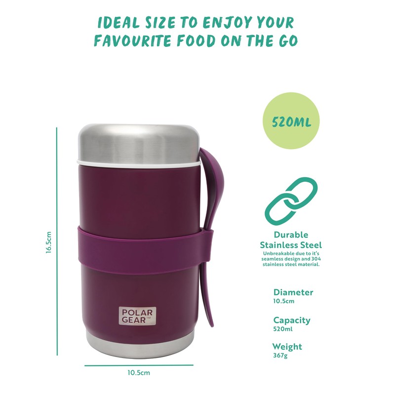520ml Insulated Food Flasks For Hot Food – Double-Wall Stainless