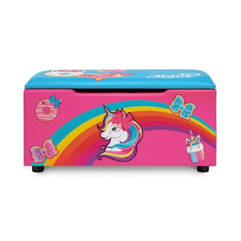 Delta Children JoJo Siwa Upholstered Storage Bench for Kids