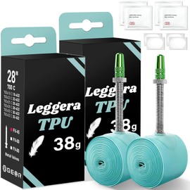 Geartle TPU Reguera Inner Tube, Ultra Light, 700 x 18-32C, Road Bike, Aluminum Valve, Presta Type, 1.8 inches (45 mm), 2.4 inches (45 mm) Set of 2