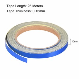 sourcing map Reflective Tape Blue, 10mm x 25m, Outdoor Waterproof Warning Tape for Bikes, RV, and Boat Striping Marking