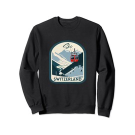 Ski Switzerland Retro Vintage Style Swiss Skiing Sweatshirt