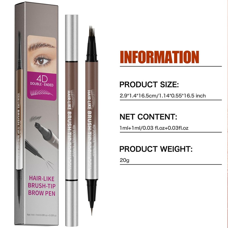Microblading Eyebrow Pencil, 2 in 1 Natural Liquid Eyebrow Waterproof