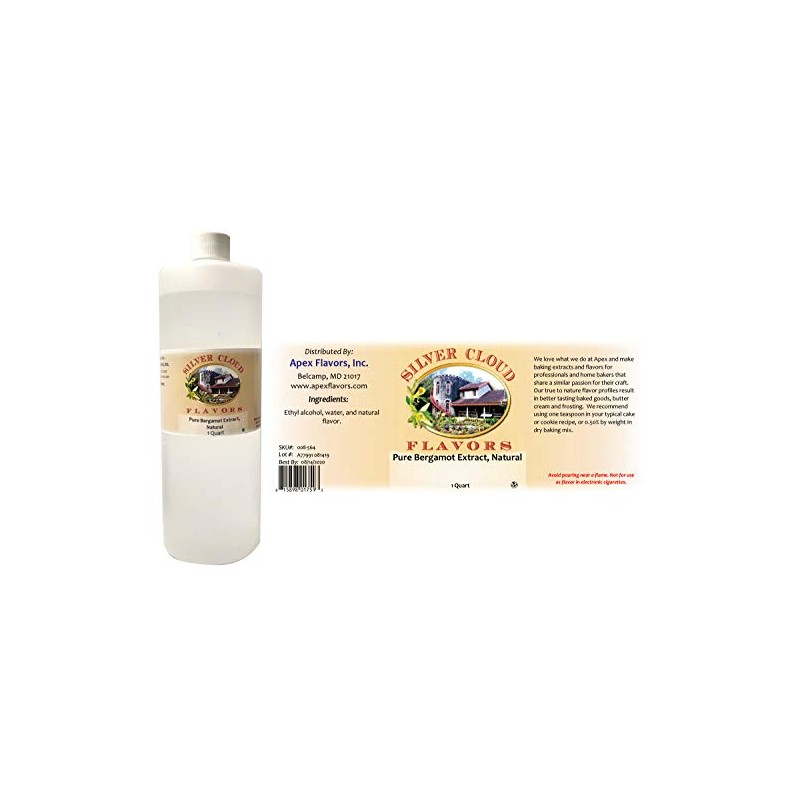 Pure Bergamot Extract, Natural - 1 Quart plastic bottle