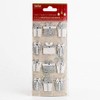 Silver White Glitter Presents Christmas Craft Decorations (Pack of 12)
