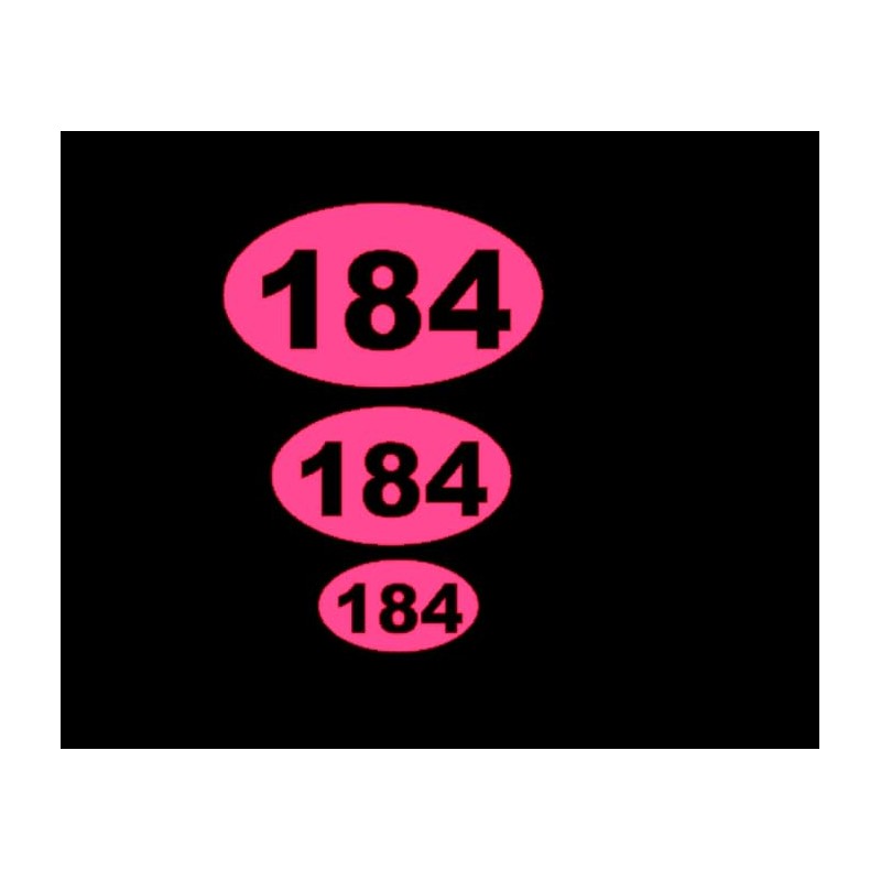 House Number Oval Bin Window Stickers, WHITE Peel and Stick