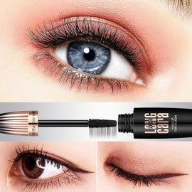 4D Lash Extension Mascara with Silk Fibers, Waterproof Black for Sensitive Eyes, Natural Curl & Volume, Smudge-Free, Long-Lasting Definition, Clump-Resistant Formula for Full Lashes