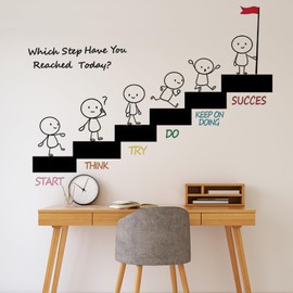 Creative Children's Inspirational Education Wall Stickers Early Education Creative English Alphabet Climbing Staircase Wall Decal Study Room Children's Room Wall Decor