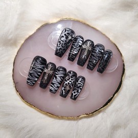 [Handmade nail tip] semi-black - lipstick / [수제네일팁] semi-black - 립스틱