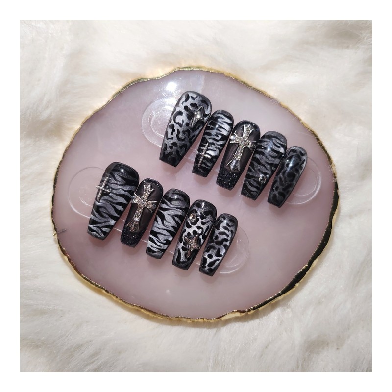 [Handmade nail tip] semi-black - lipstick / [수제네일팁] semi-black -