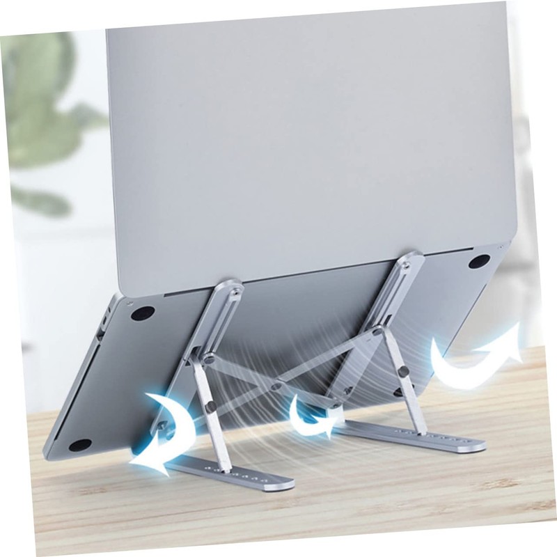 Operitacx Adjustable Aluminum Laptop Stand Foldable Portable Riser with Stable