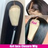 Straight Human Hair wig for Black Women 4x4 HD Lace