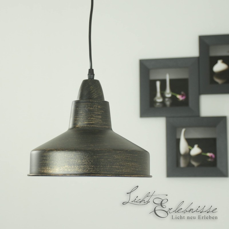 Loft Pendant Light Metal in Brown/Gold Pendant Light Diameter 26