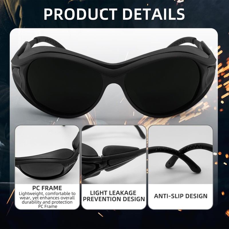 UpaClaire Welding Goggles All Around Safety Welding Lens Anti-Scratch Goggles