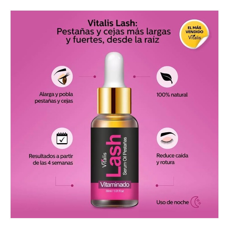 Vitalis Suero Natural para Crecimiento de Pestañas y Cejas, 90