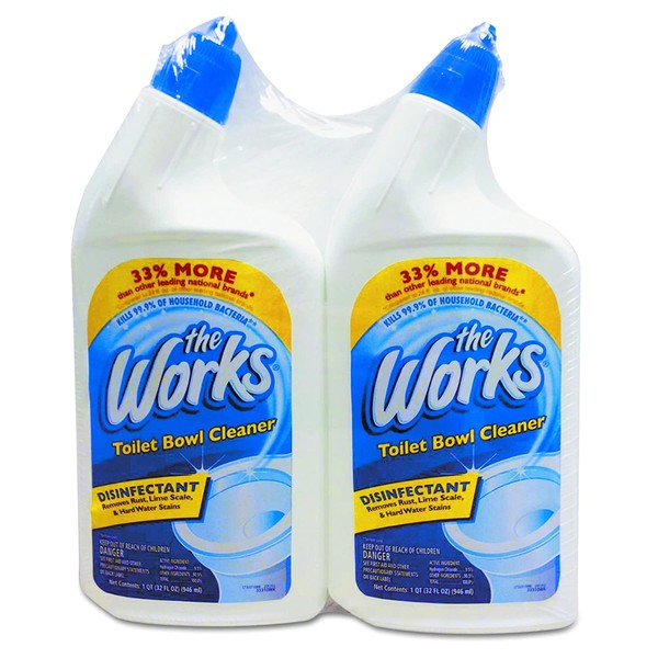 The Works 33302WKCT Disinfectant Toilet Bowl Cleaner, 32 oz Spray Bottle, 2 per Pack (Case of 6 Packs)