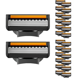 Pack of 24 Razor Blades for Fusion 5, 5 Blades Compatible with Wet Razor Men, Razor Blades Refills for Men