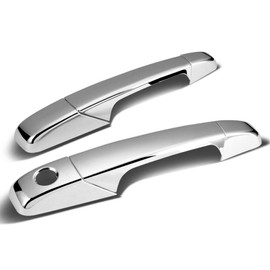 Sizver Chrome Door Handle Covers For 2007-2013 Chevy Silverado 1500 * 2 door only NO Passenger Side Keyhole*