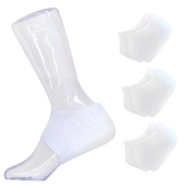 Mangas de gel con aumento de altura de 1 pulgada, calcetines de silicona para el talón, protector invisible para el talón (con agujeros, 3 pares)