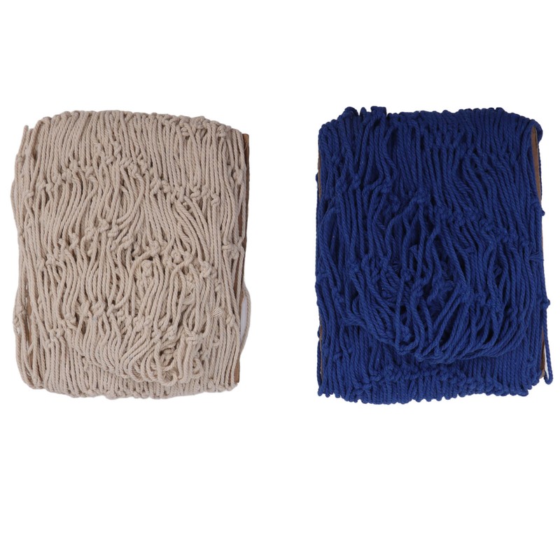 2pcs Fish Net Decoration Cotton Soft Comfortable Mediterranean Style Beige