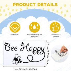 BBTO Pack of 2 Window Stickers, Bumper Car Stickers, Funny Bees, Bumblebee Sticker, Bumblebee Fun Car Sticker for Cars, Wall Accessories, 15.5 x 8.5 cm, White, Black
