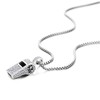 Mens Ice-out Whistle Pendant Necklace with Cubic Zirconia, Stainless Steel,