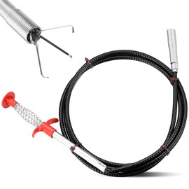 Krallengreifer, 200 cm Rohrreinigungsspirale Greifer, Flexibel Abflussspirale Gripper, Teleskopgreifer Abflussreiniger Spirale Rohrspirale für Küche Bad Waschbecken Spüle Verstopfung(2M)