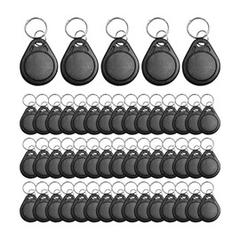 50pcs ID 125KHz RFID Writable Rewritable T5577 Key Fob for RFID Writer (Black)