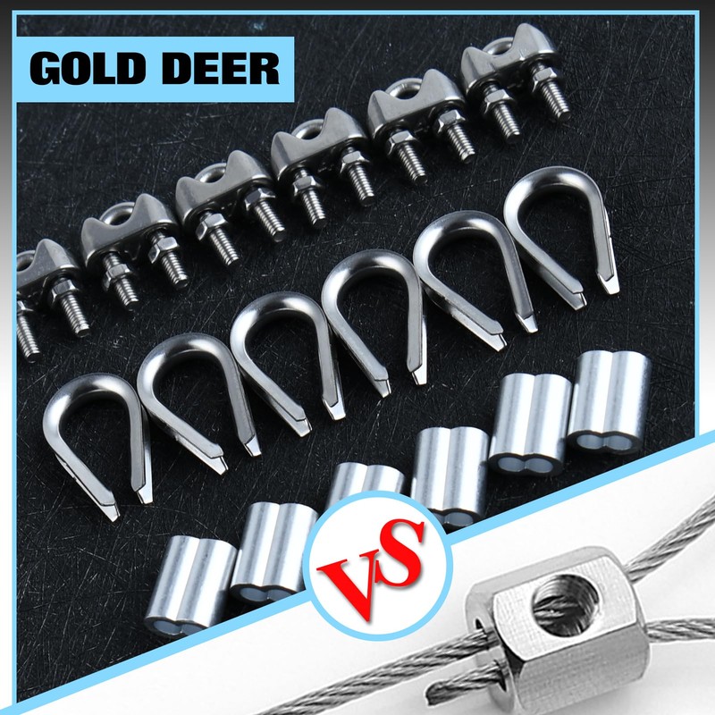 GOLD DEER 18PCS M4 Wire Rope Accessories Set 12 Wire