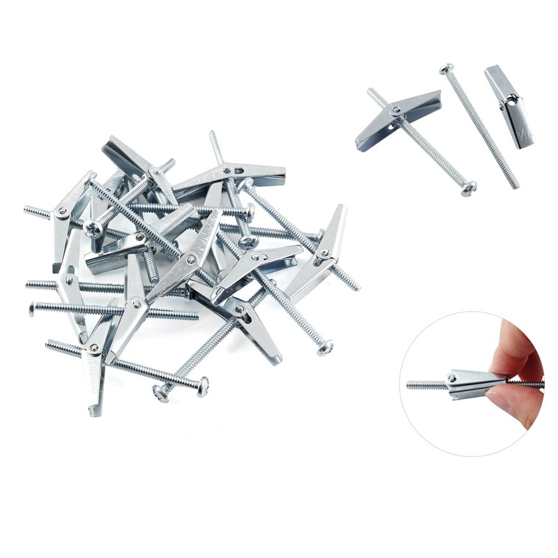 Jersvimc 10Pcs 3/16 x 3 Inch Round Head Toggle Bolt