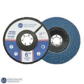 Benchmark Abrasives 6" x 7/8" Premium High Density Jumbo Zirconia Type 29 Flap Disc - 10 Pack (120 Grit)