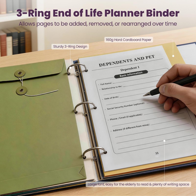 End of Life Planner, When i Die Binder with Document